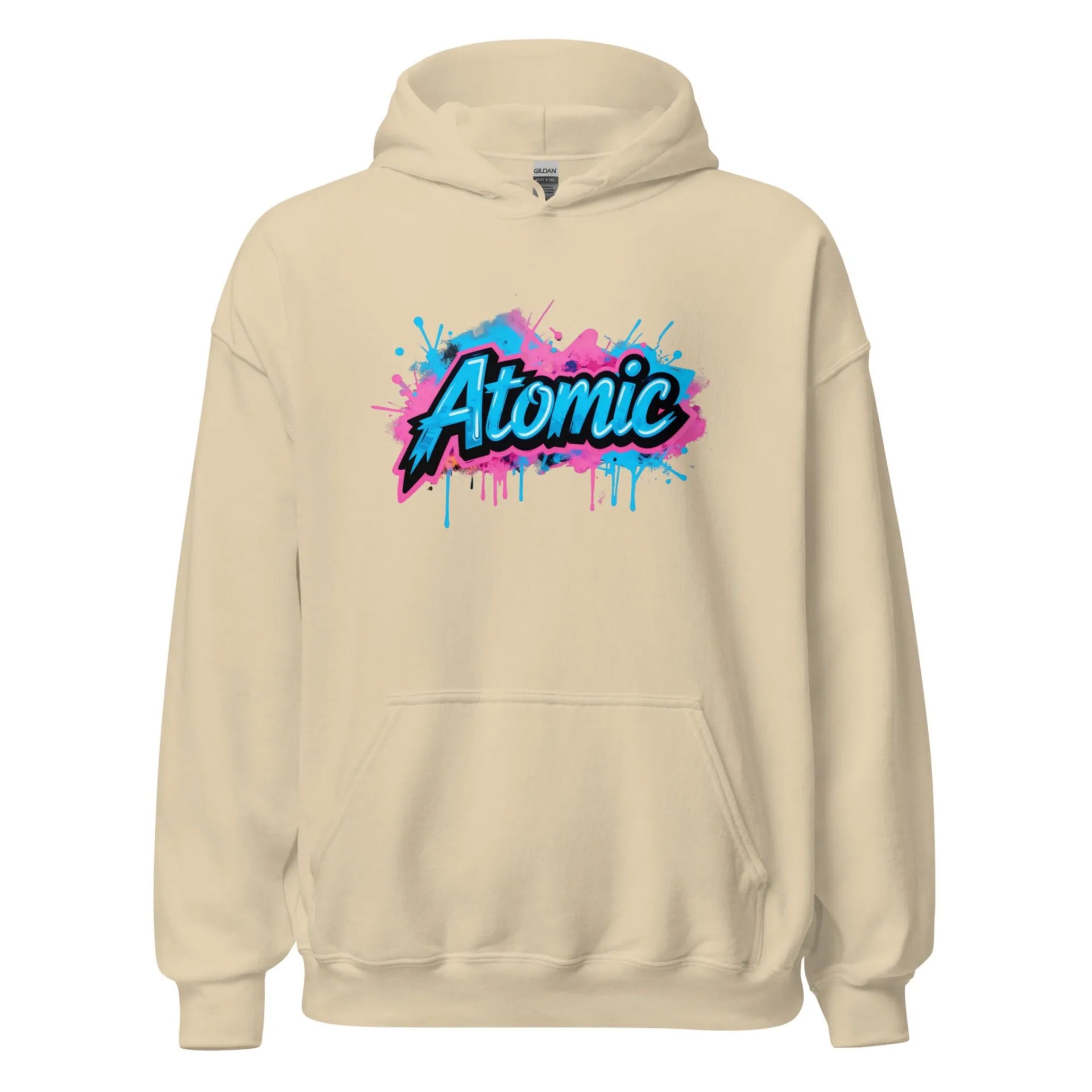 Al Hazzati Atomic hoodie desert sand 80s streetwear UK