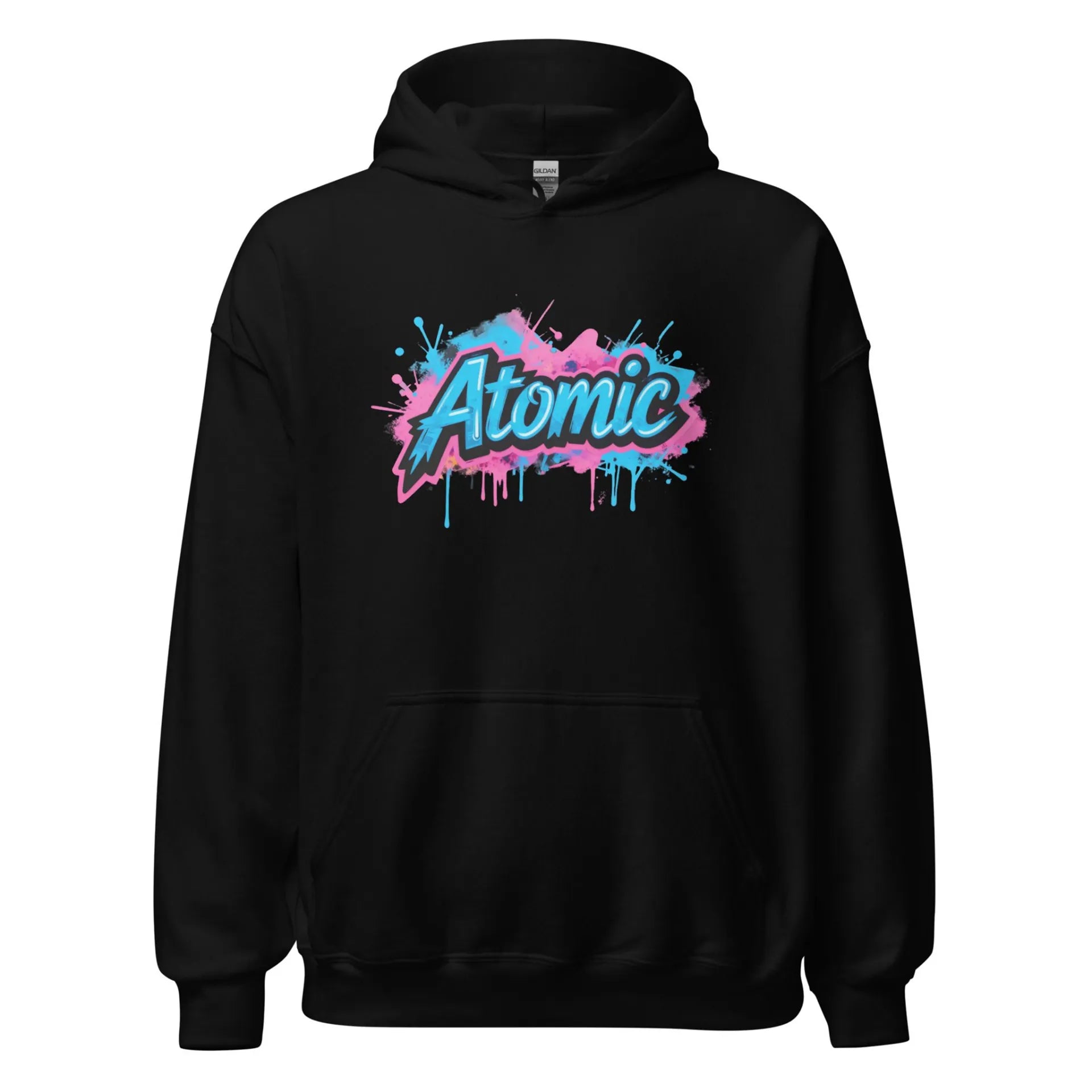 Al Hazzati Atomic hoodie black 80s streetwear UK