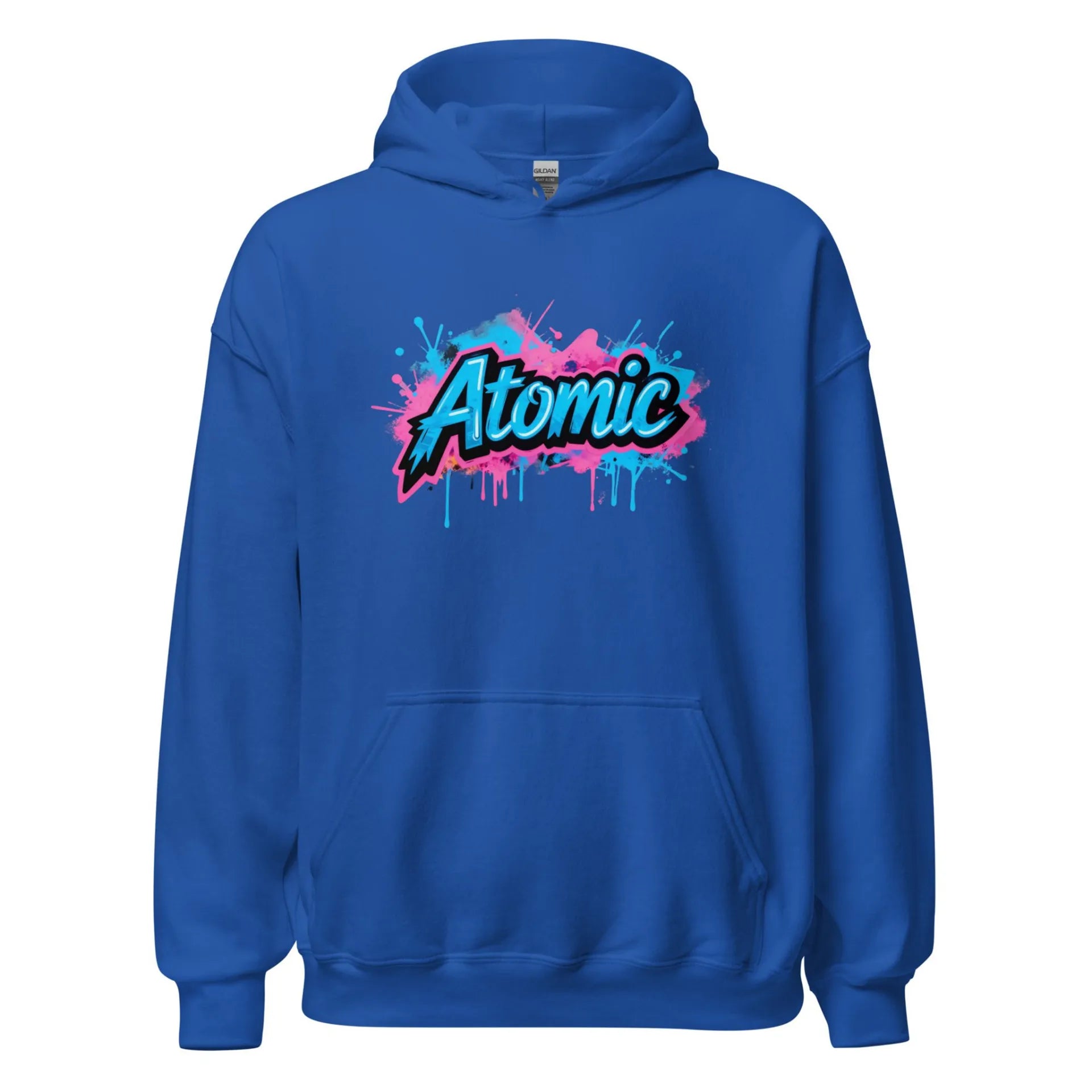 Al Hazzati Atomic hoodie royal navy 80s streetwear UK