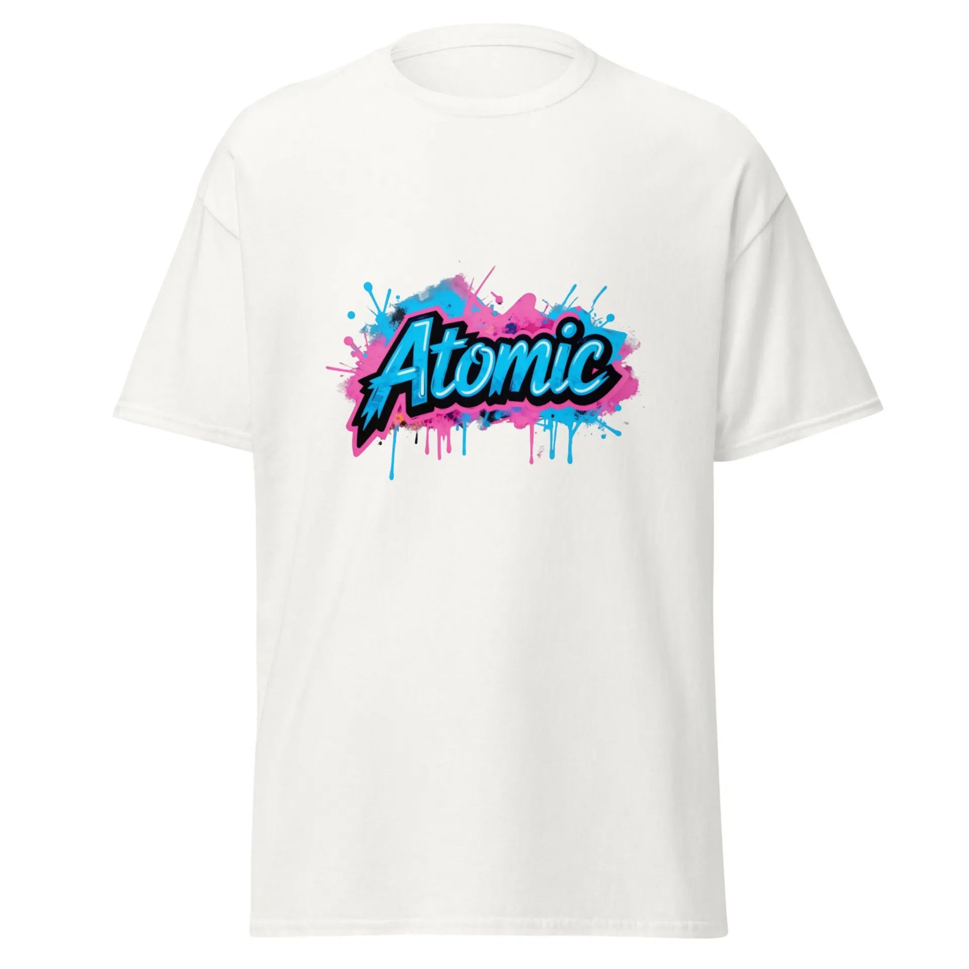 Al Hazzati UK streetwear Atomic arctic white t-shirt Graffiti front