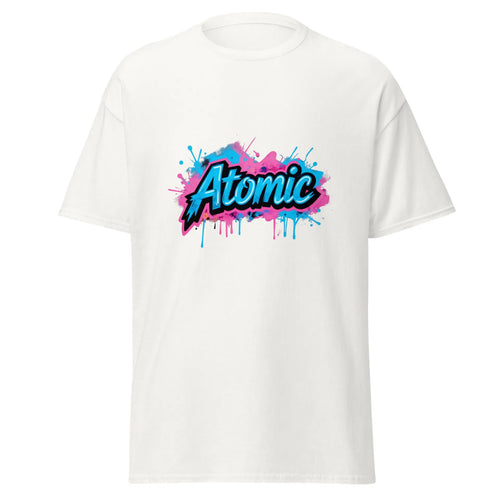 Al Hazzati UK streetwear Atomic arctic white t-shirt Graffiti front