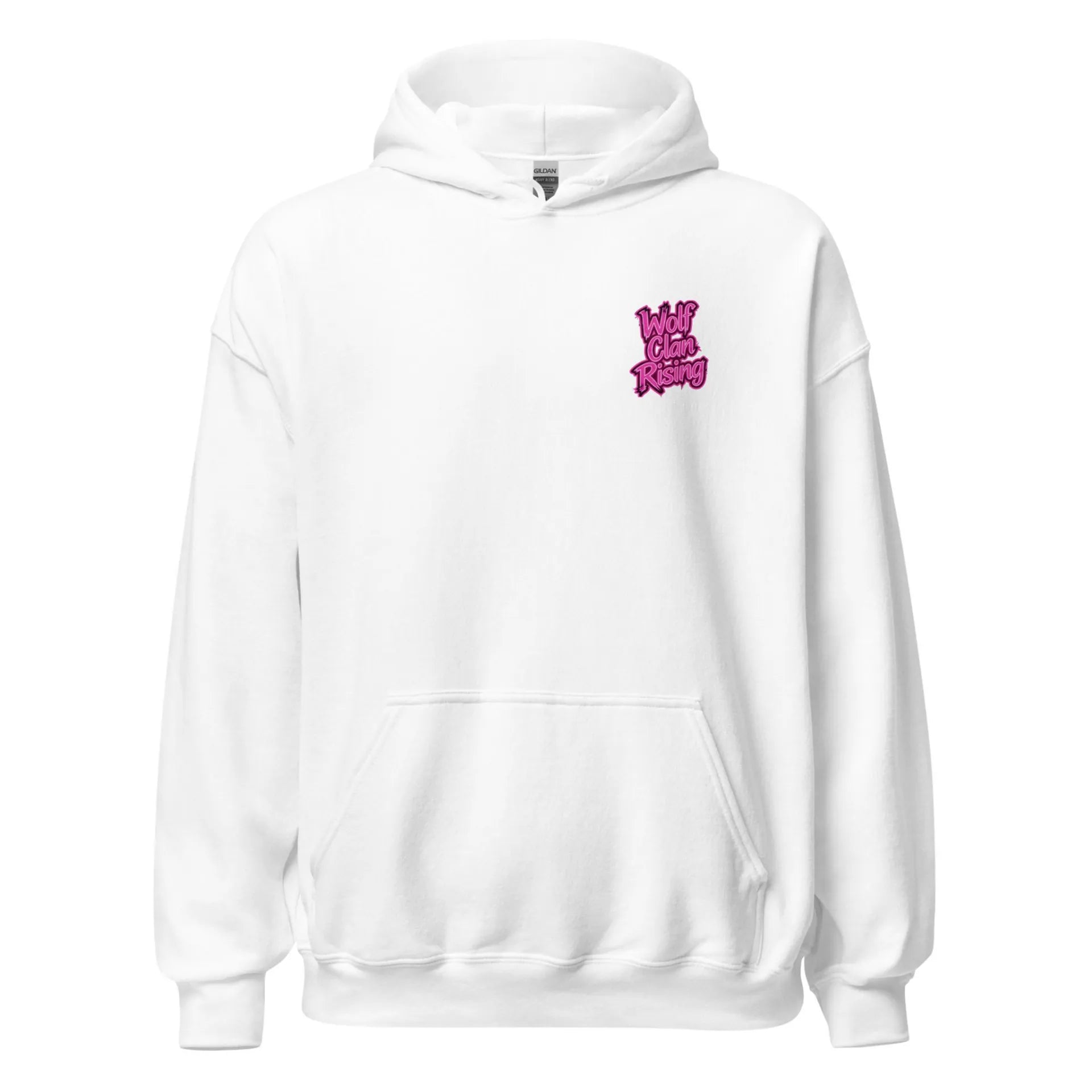 Al Hazzati UK streetwear Wolf Clan Rising arctic white hoodie Graffiti front