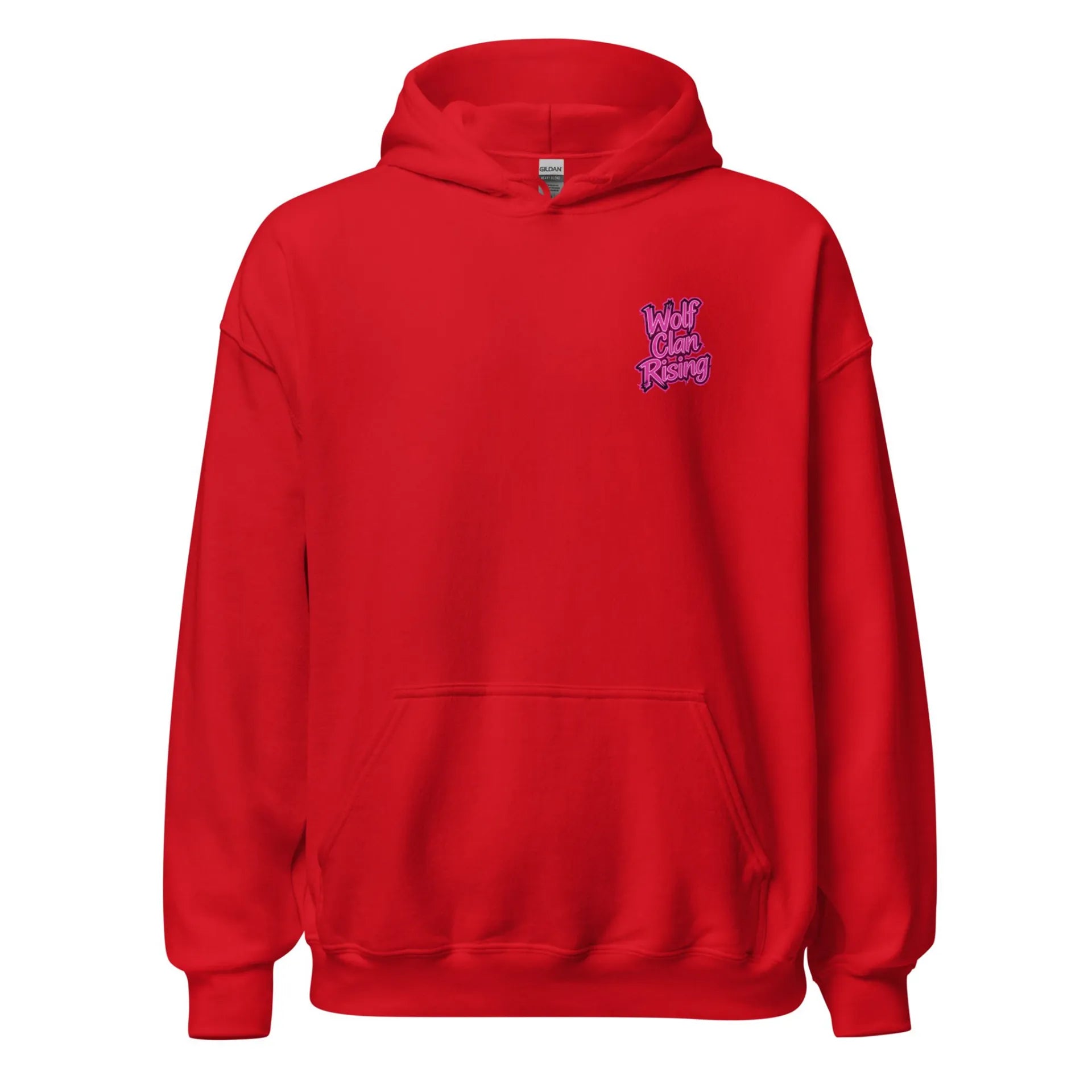 Al Hazzati UK streetwear Wolf Clan Rising fire red hoodie Graffiti front