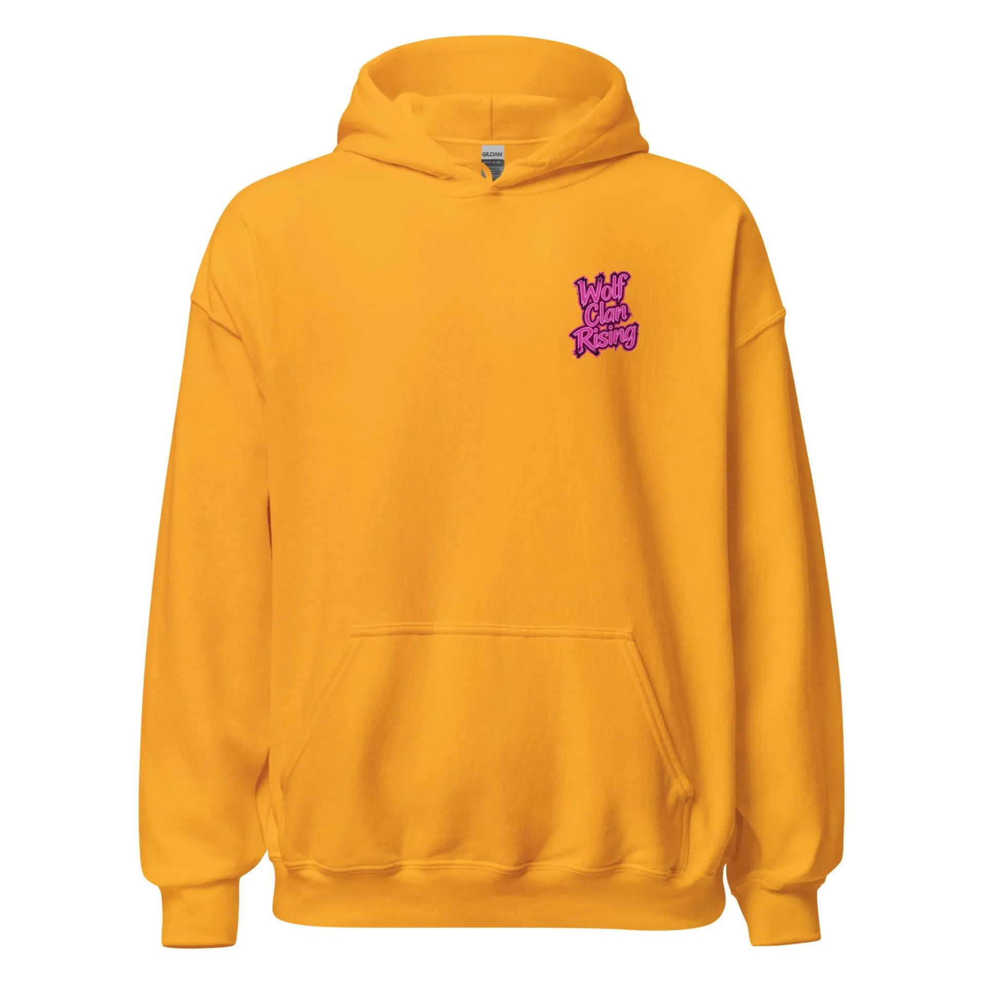 Al Hazzati UK streetwear Wolf Clan Rising gold hoodie Graffiti front