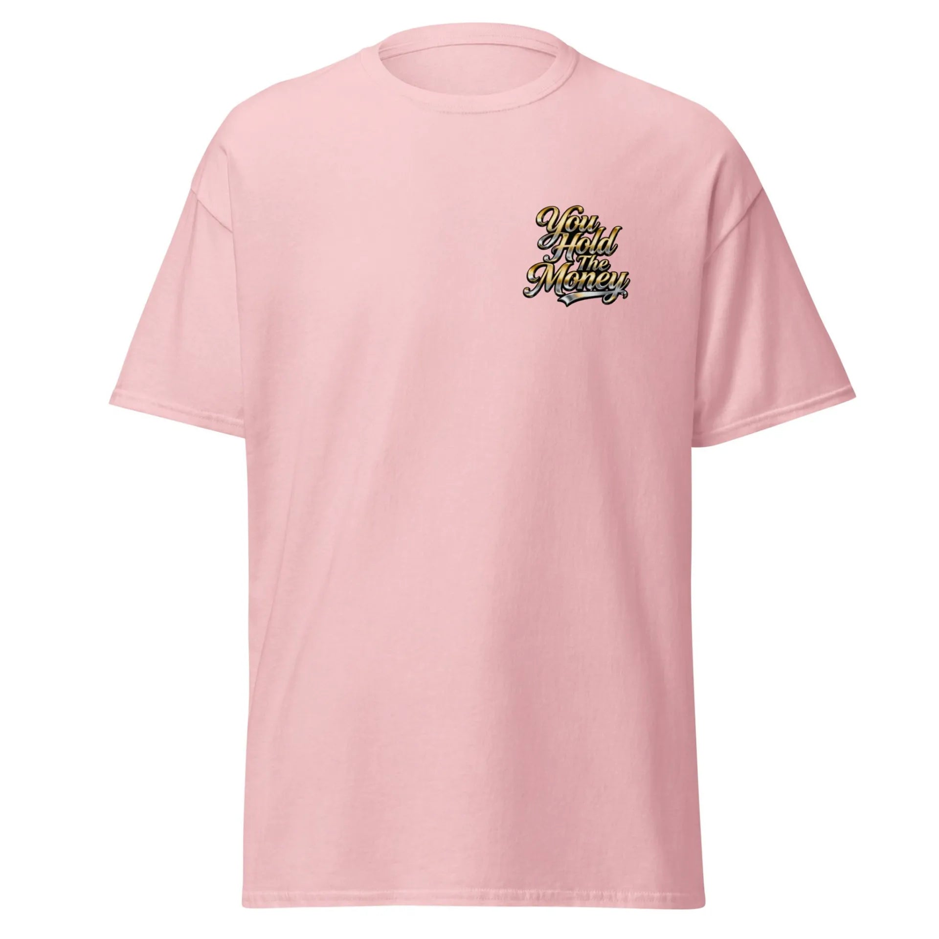 Al Hazzati UK streetwear you hold the money baby pink t-shirt New Romantic front