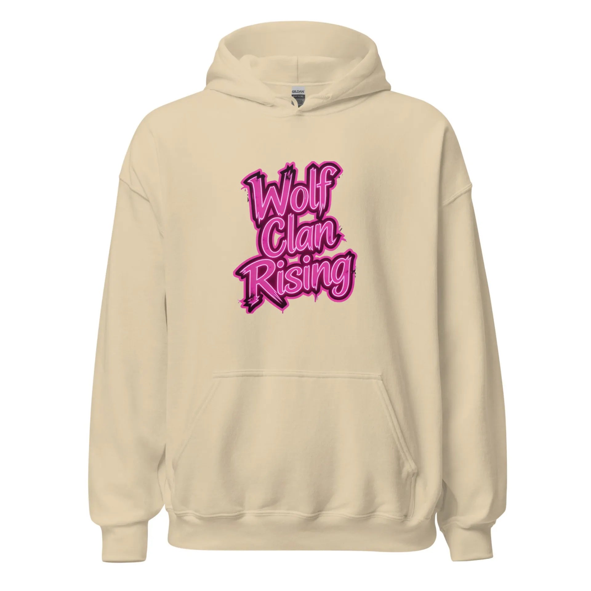 Al Hazzati streetwear Wolf Clan Rising Iconic Desert Sand hoodie Graffiti front