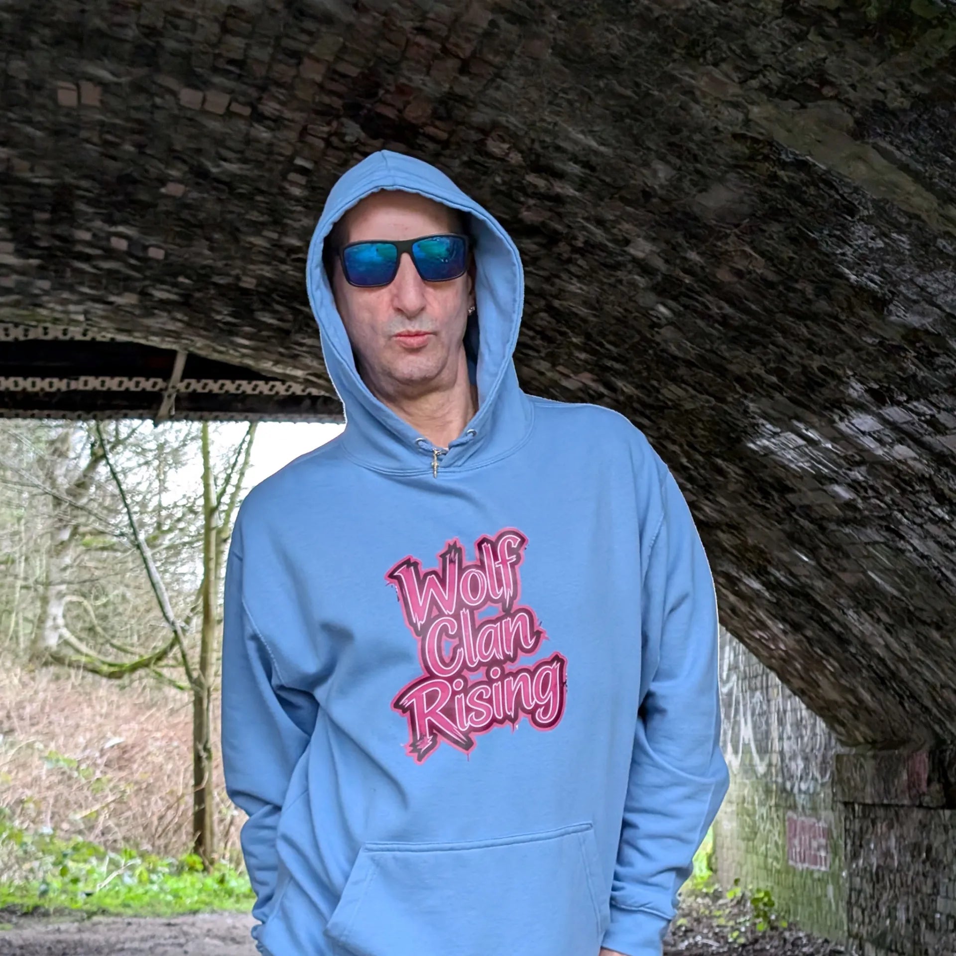 The Sun Walker Clan Rising Hoodie Fashion Stretford graffiti Train Tunnel location
