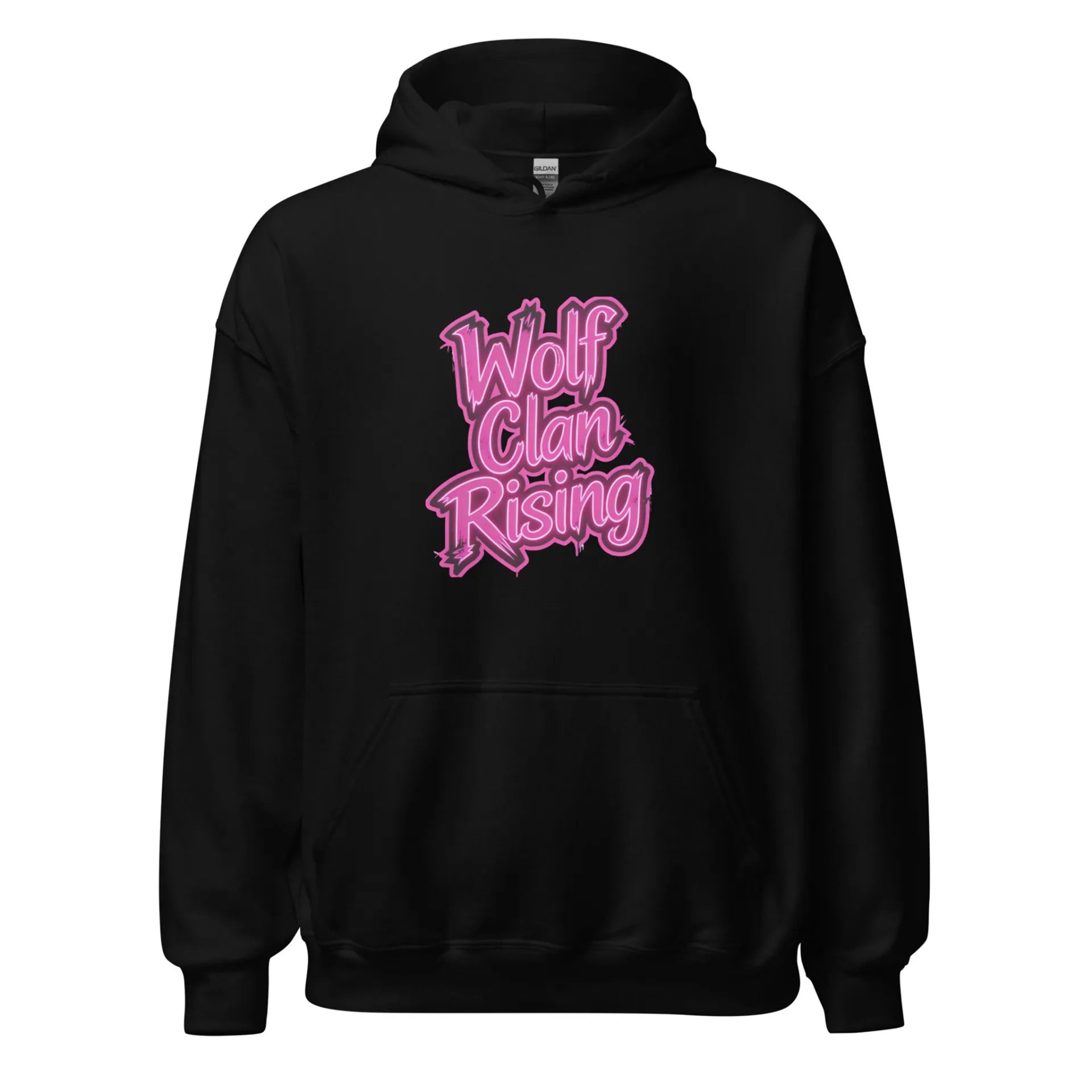 Al Hazzati streetwear Wolf Clan Rising Iconic Jet Black hoodie Graffiti front
