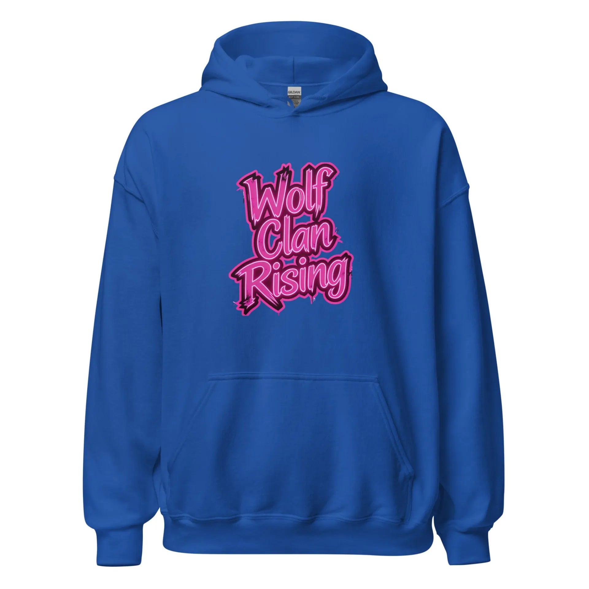 Al Hazzati streetwear Wolf Clan Rising Iconic Royal Navy Navy hoodie Graffiti front