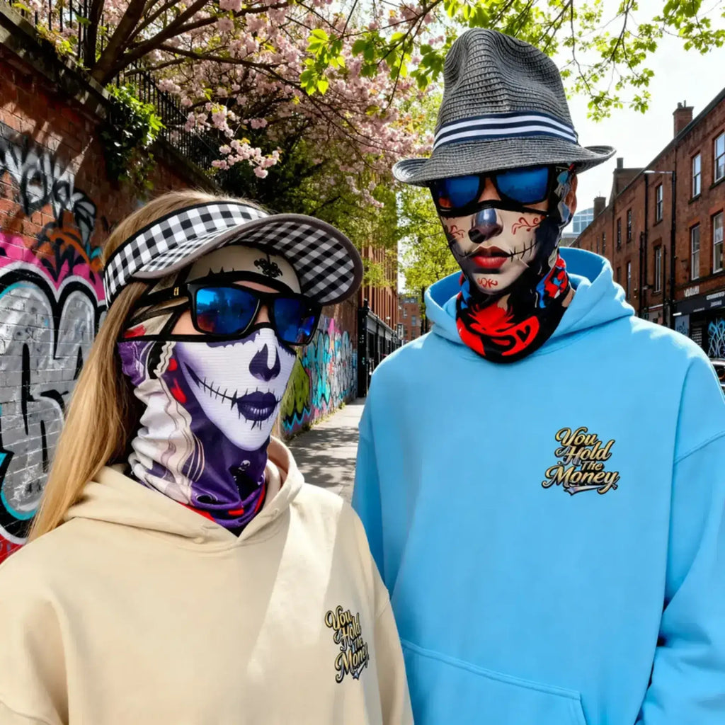 The Sun Walker wearing Al Hazzati Fashion hoodies Manchester graffiti location