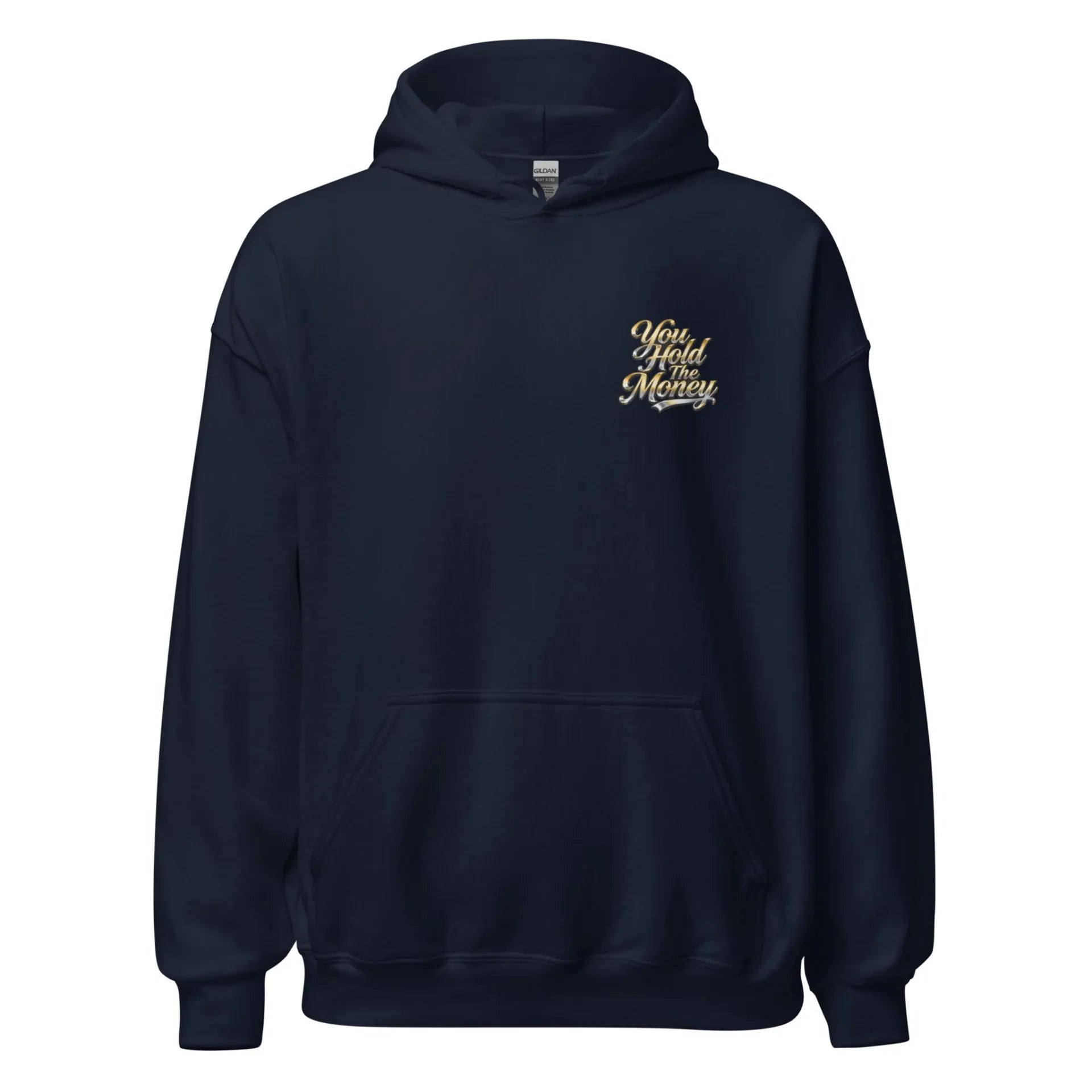 Al Hazzati You Hold The Money hoodie oxford navy 80s streetwear UK