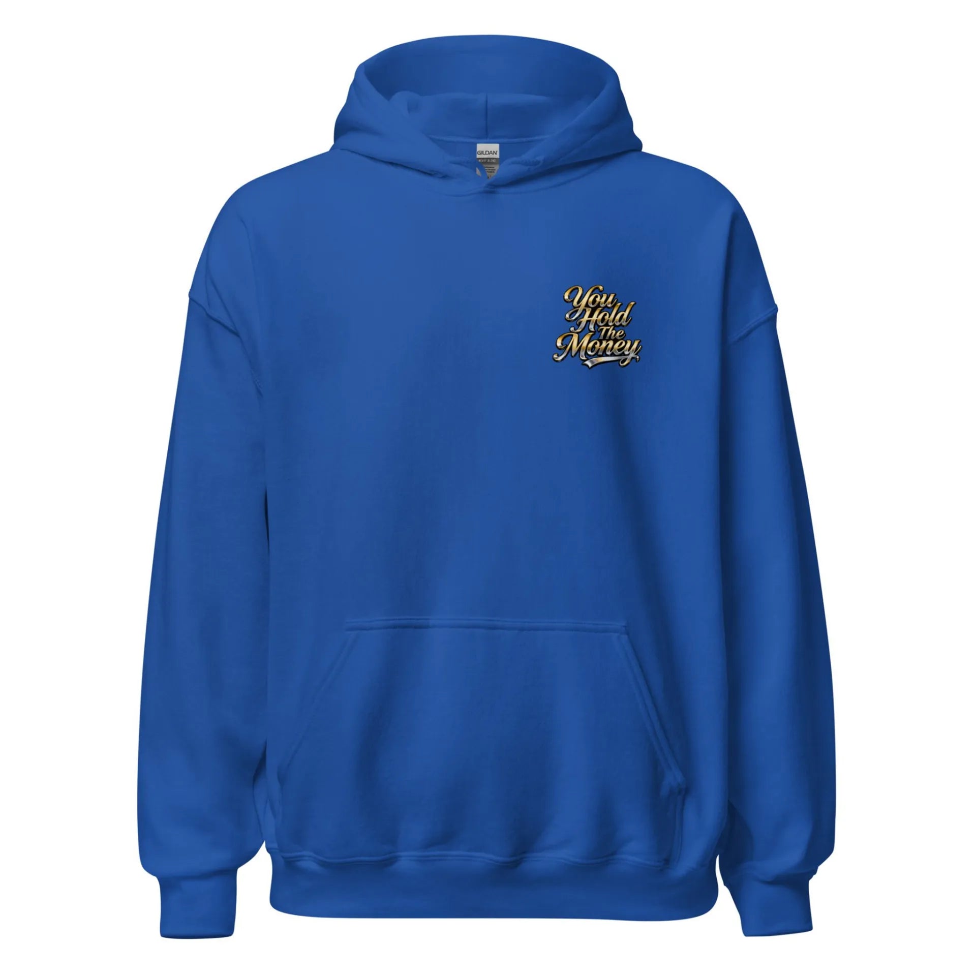 Al Hazzati You Hold The Money hoodie royal navy 80s streetwear UK